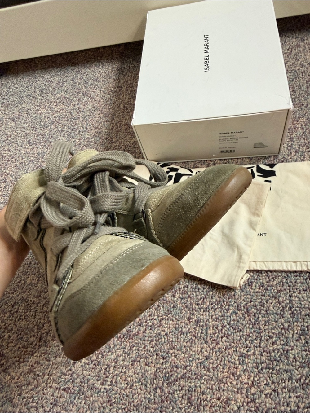 Isabel Marant Over Basket Bluebel Wedge Sneakers - Taupe - Picture 9 of 11